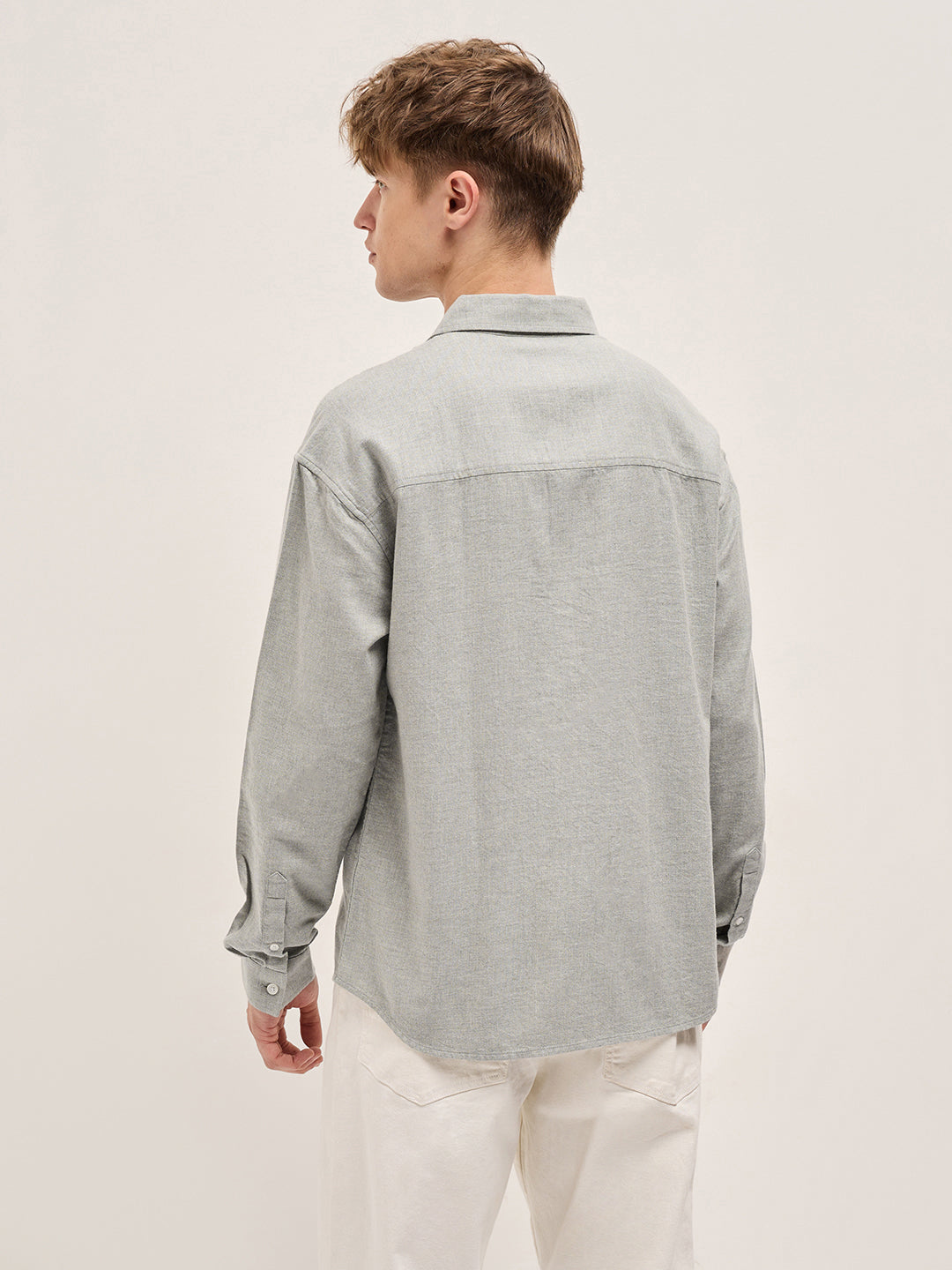 grey relax fit casual shirt grey relax fit casual shirt