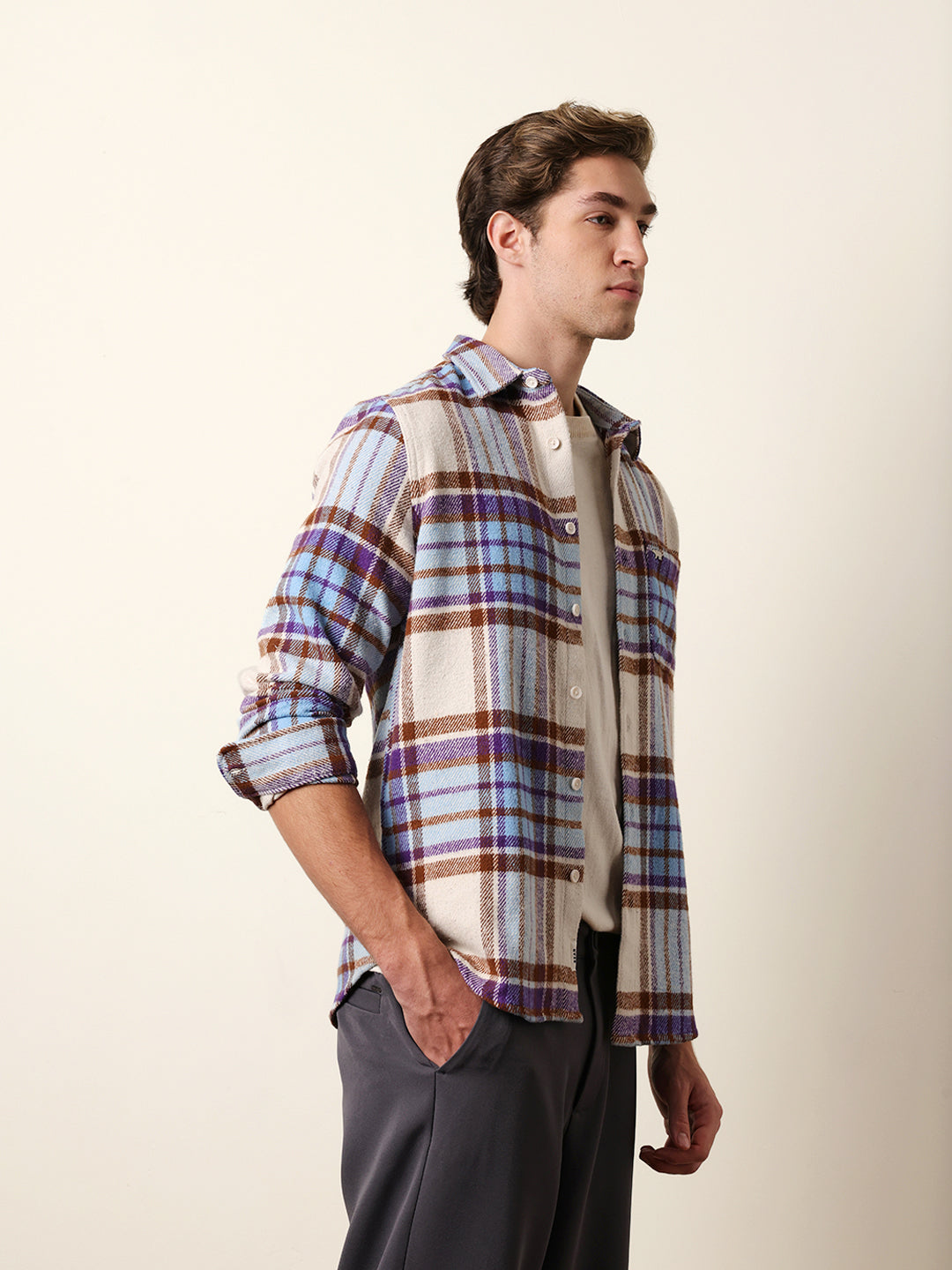 multicolor regular fit checked flannel casual shirt multicolor regular fit checked flannel casual shirt