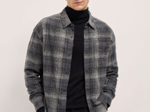 black checked relax fit casual overshirt