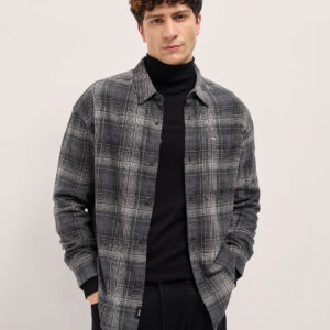 black checked relax fit casual overshirt