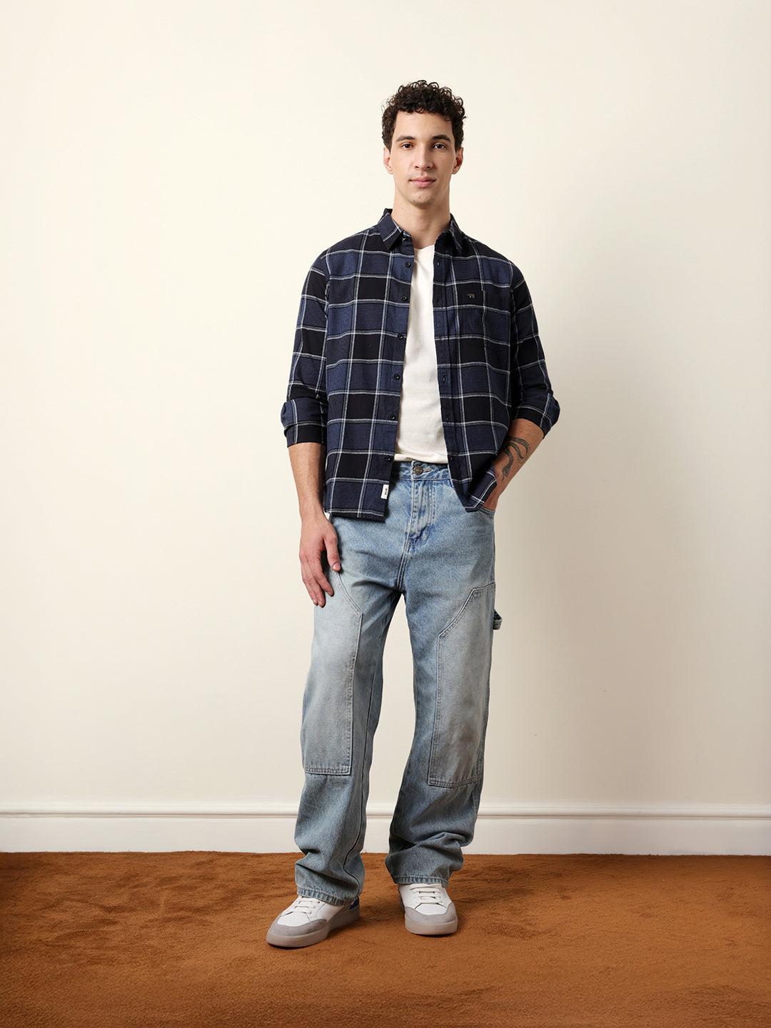 blue regular fit woven check flannel casual shirt blue regular fit woven check flannel casual shirt