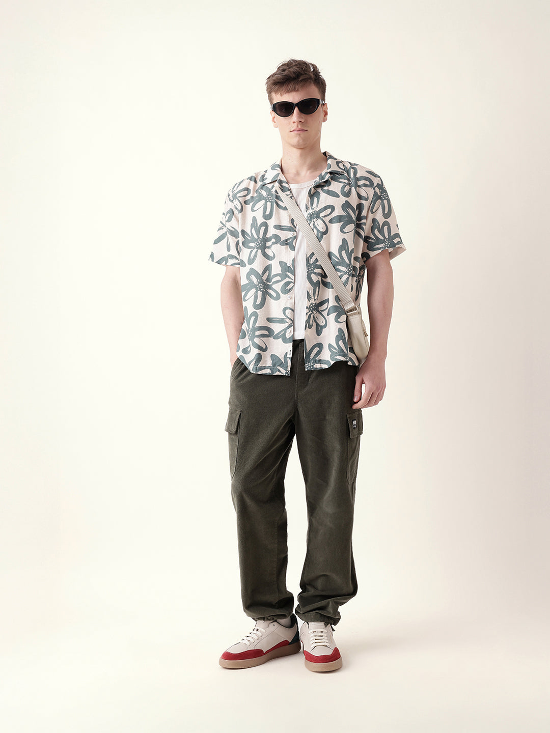 teal floral motif print relaxed fit half sleeve casual shirt teal floral motif print relaxed fit half sleeve casual shirt