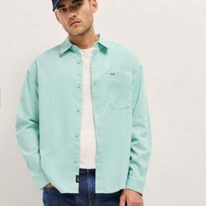 light blue solid relax fit overshirt