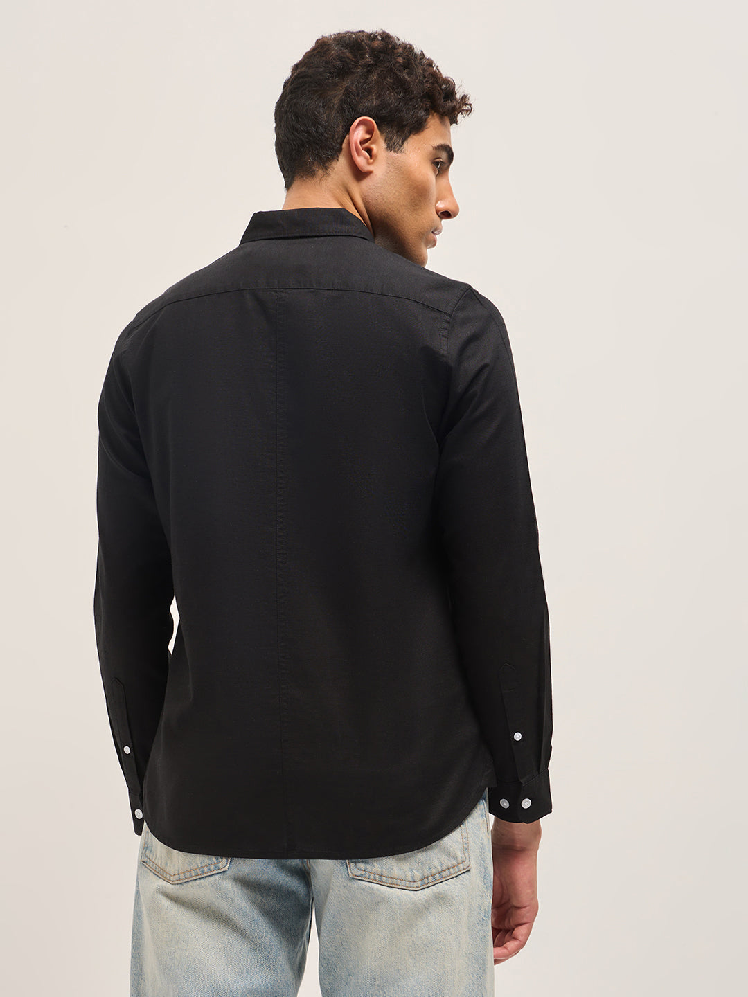 black cotton linen slim fit solid casual shirt black cotton linen slim fit solid casual shirt