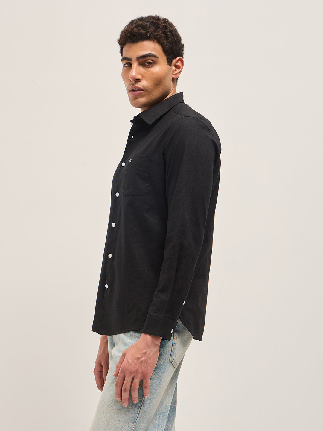 black cotton linen slim fit solid casual shirt black cotton linen slim fit solid casual shirt