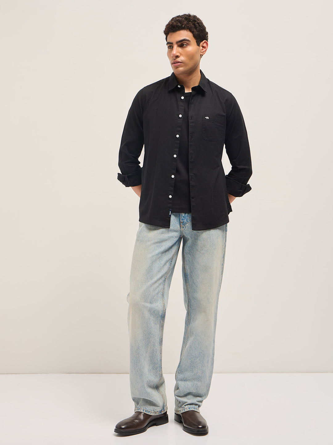 black cotton linen slim fit solid casual shirt black cotton linen slim fit solid casual shirt