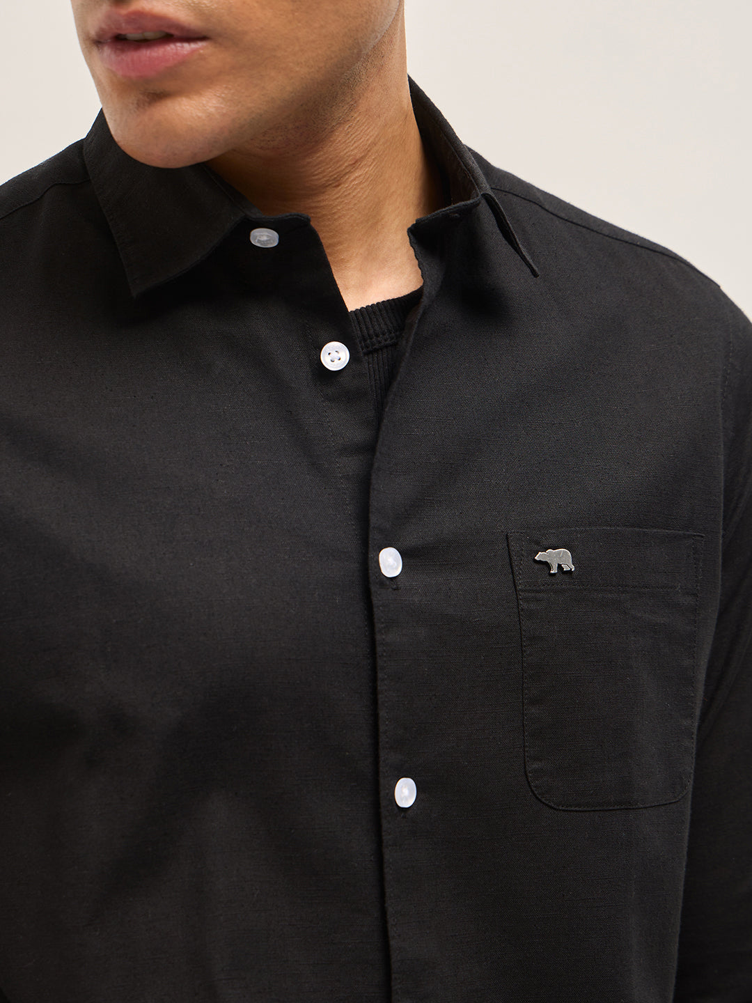 black cotton linen slim fit solid casual shirt black cotton linen slim fit solid casual shirt