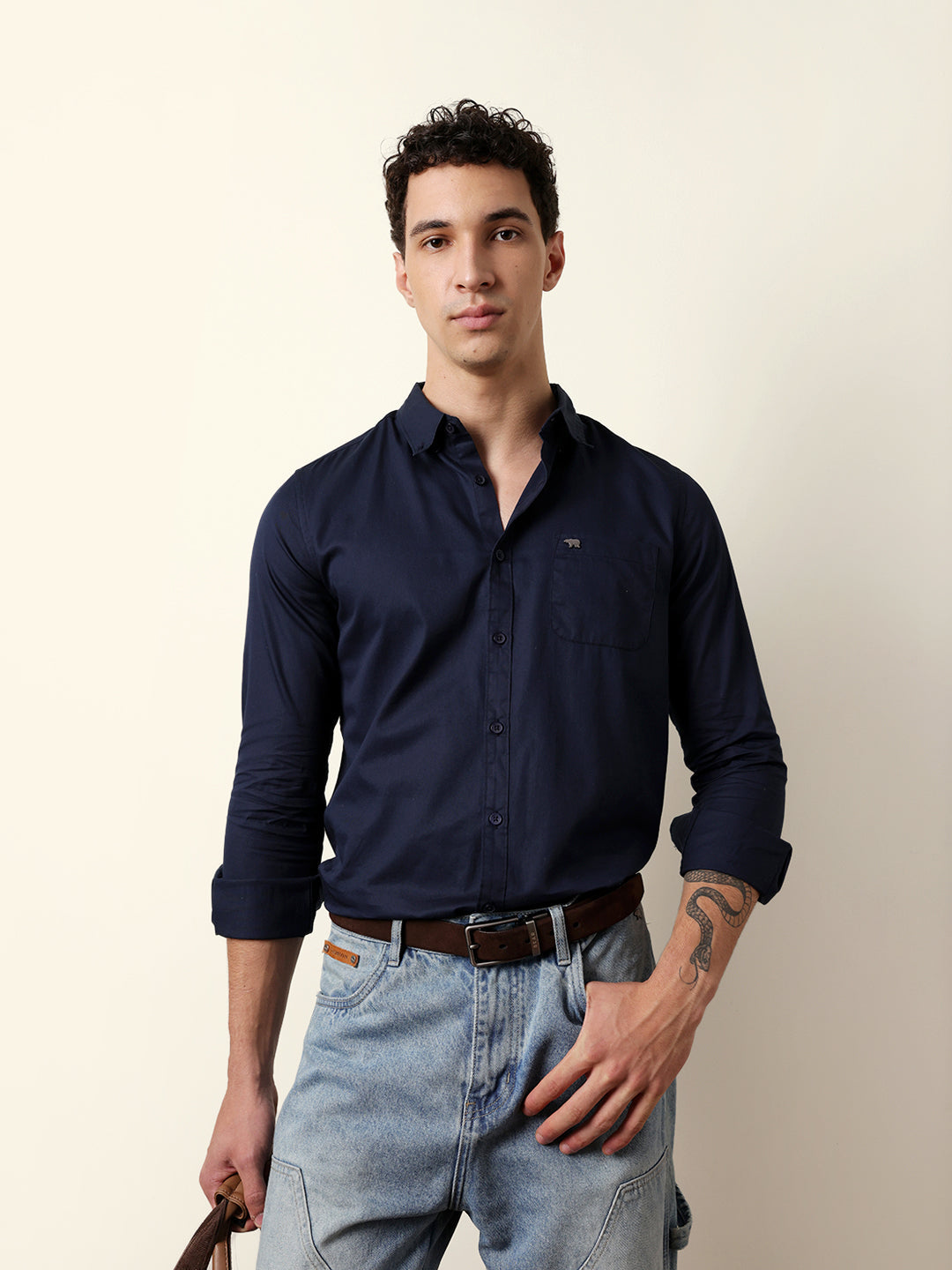 navy solid slim fit casual shirt with button down collar navy solid slim fit casual shirt with button down collar