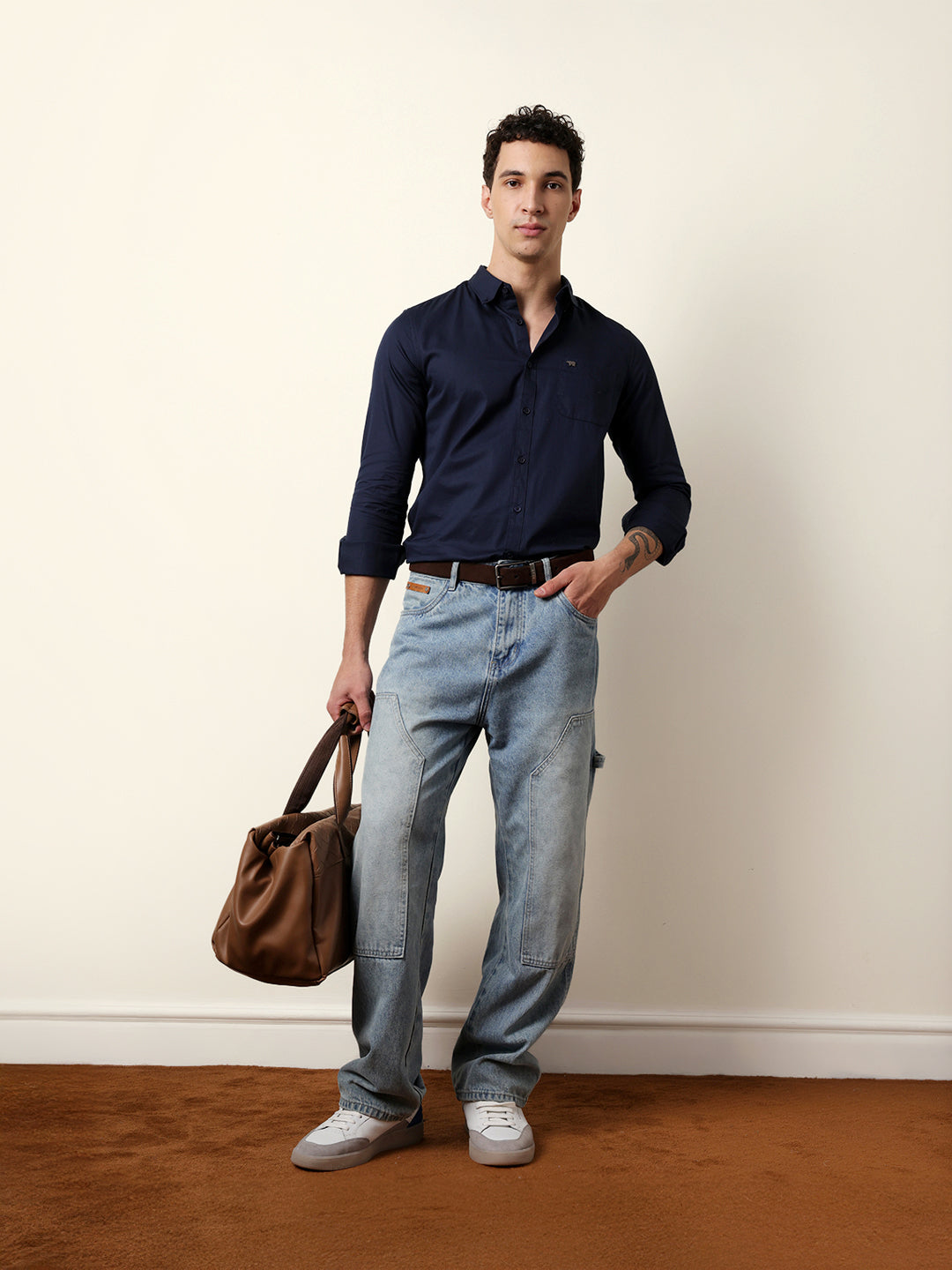 navy solid slim fit casual shirt with button down collar navy solid slim fit casual shirt with button down collar