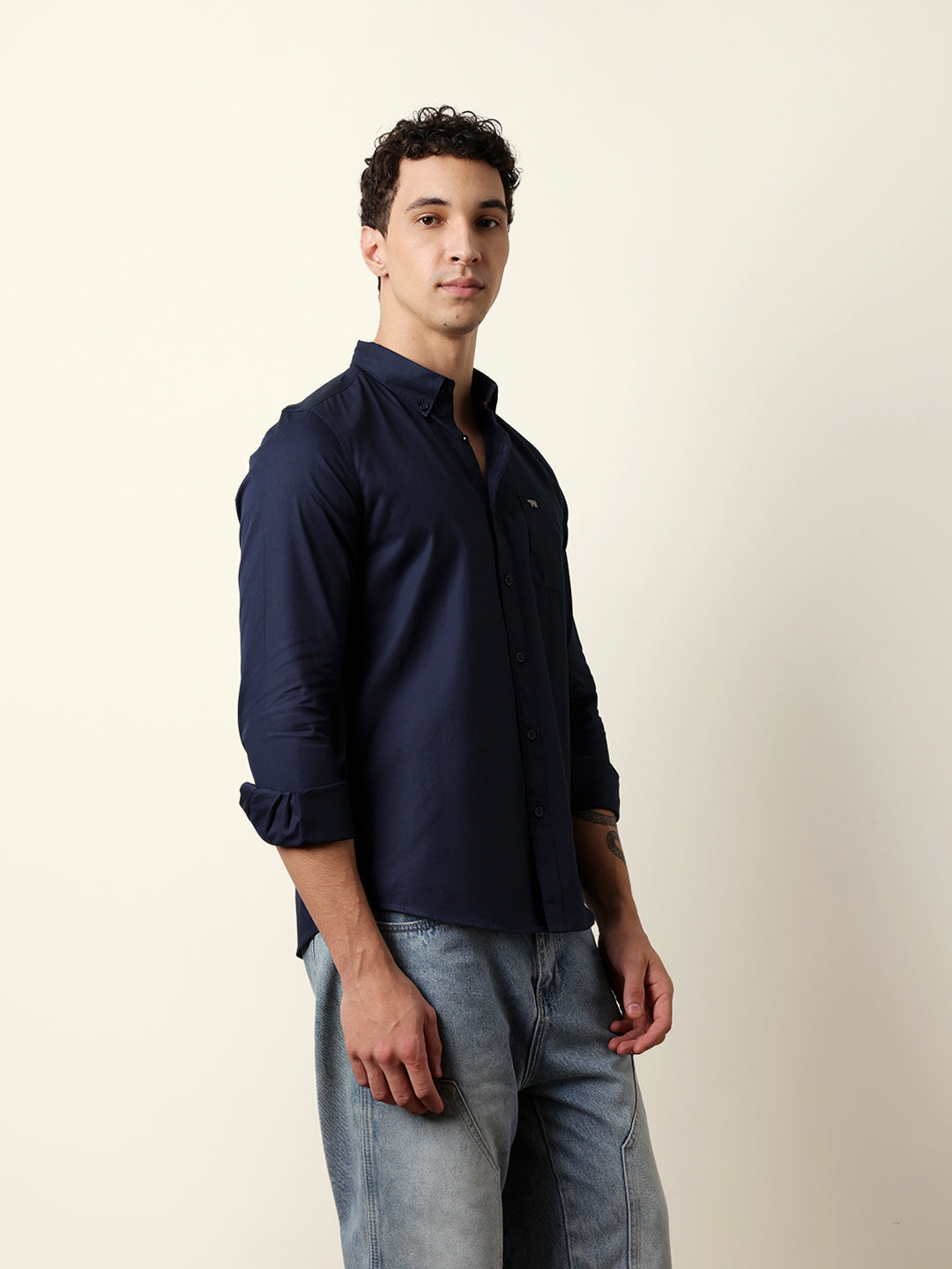 navy solid slim fit casual shirt with button down collar navy solid slim fit casual shirt with button down collar
