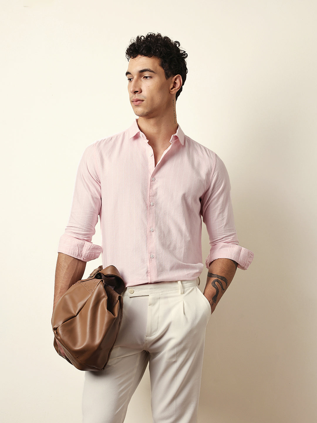 pink vertical woven stripe slim fit casual shirt pink vertical woven stripe slim fit casual shirt