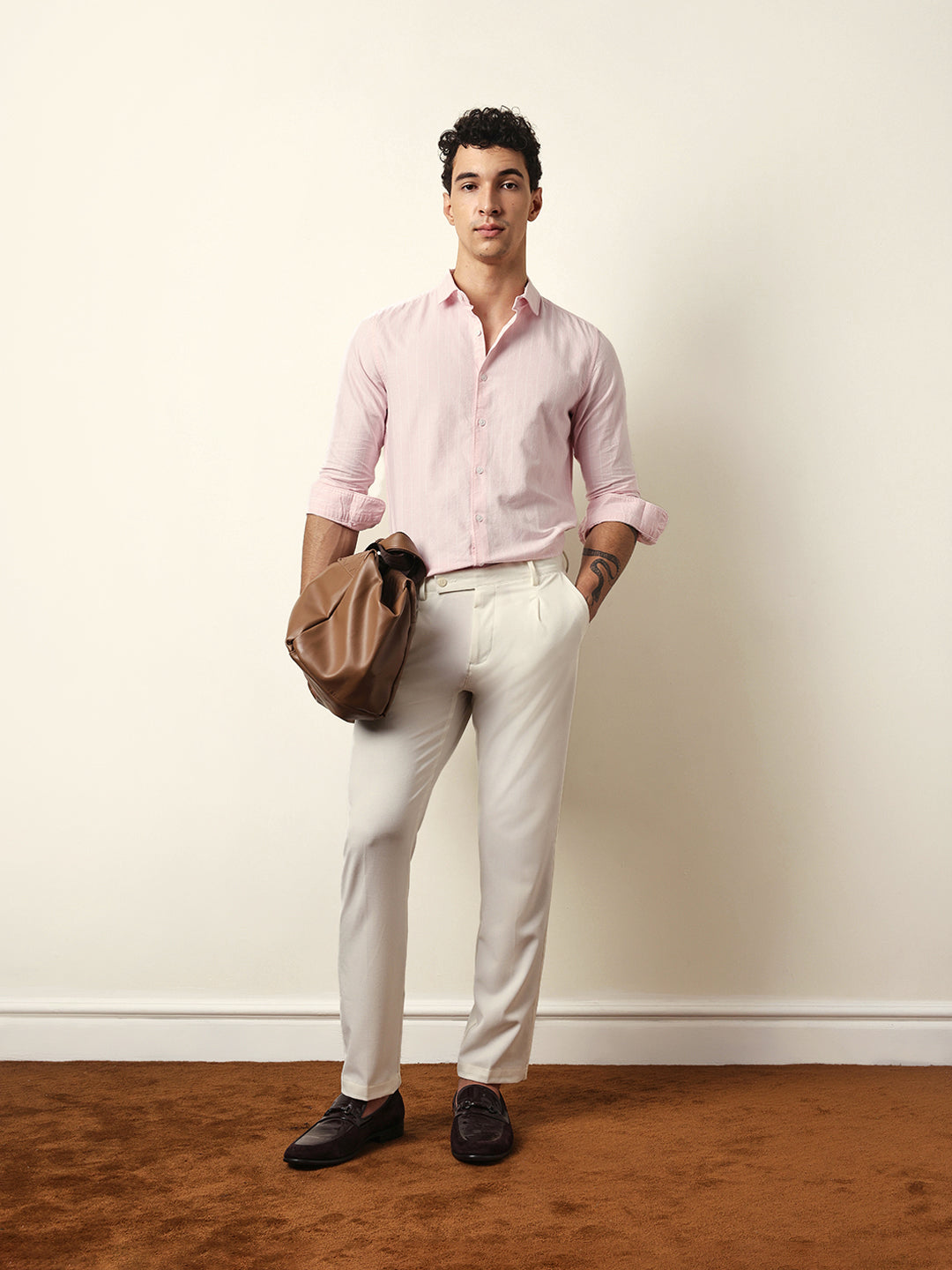 pink vertical woven stripe slim fit casual shirt pink vertical woven stripe slim fit casual shirt