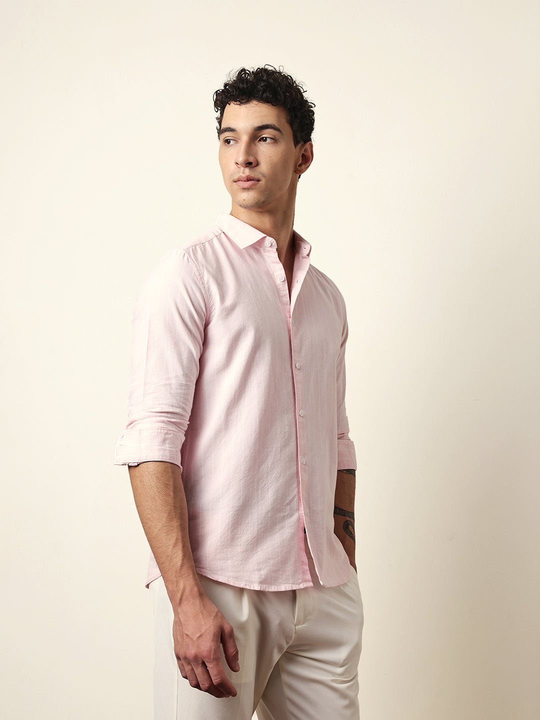 pink vertical woven stripe slim fit casual shirt pink vertical woven stripe slim fit casual shirt