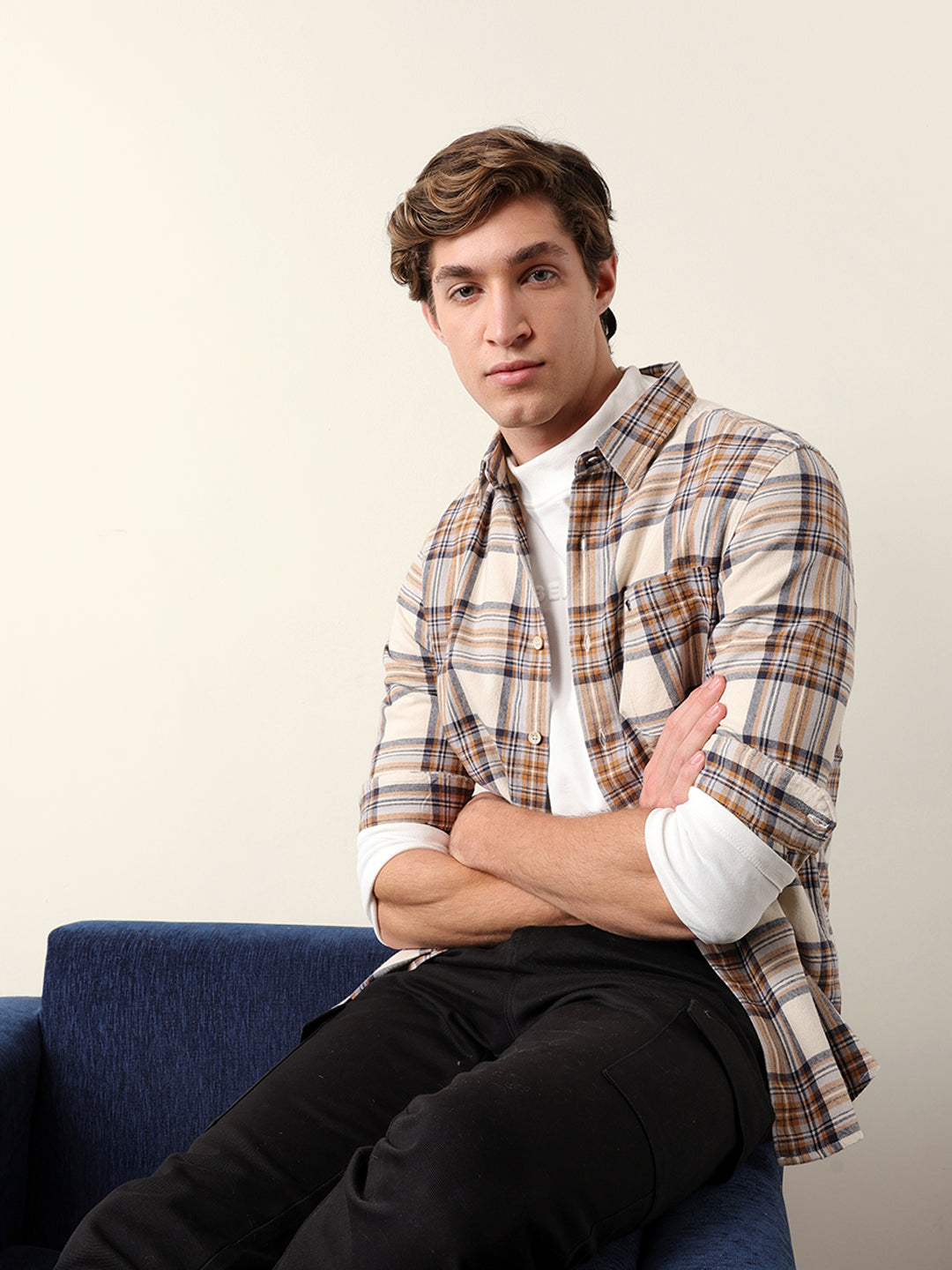 multicolor flannel check slim fit casual shirt multicolor flannel check slim fit casual shirt