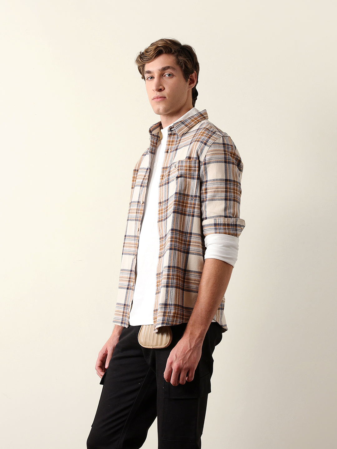 multicolor flannel check slim fit casual shirt multicolor flannel check slim fit casual shirt
