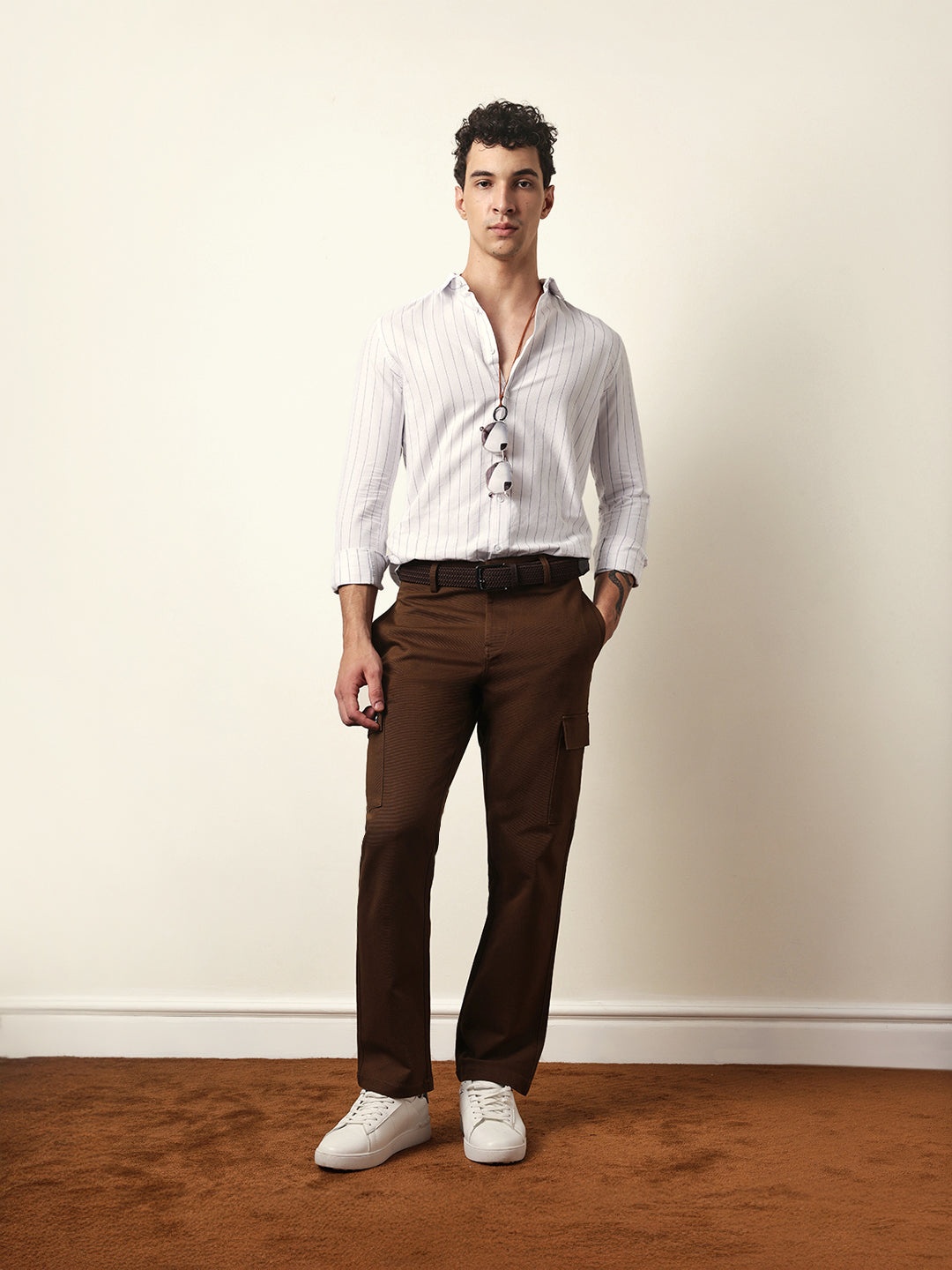 white vertical woven stripe slim fit casual shirt white vertical woven stripe slim fit casual shirt