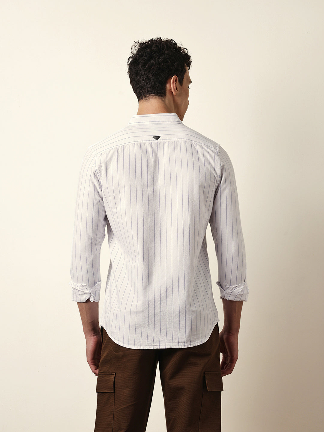 white vertical woven stripe slim fit casual shirt white vertical woven stripe slim fit casual shirt
