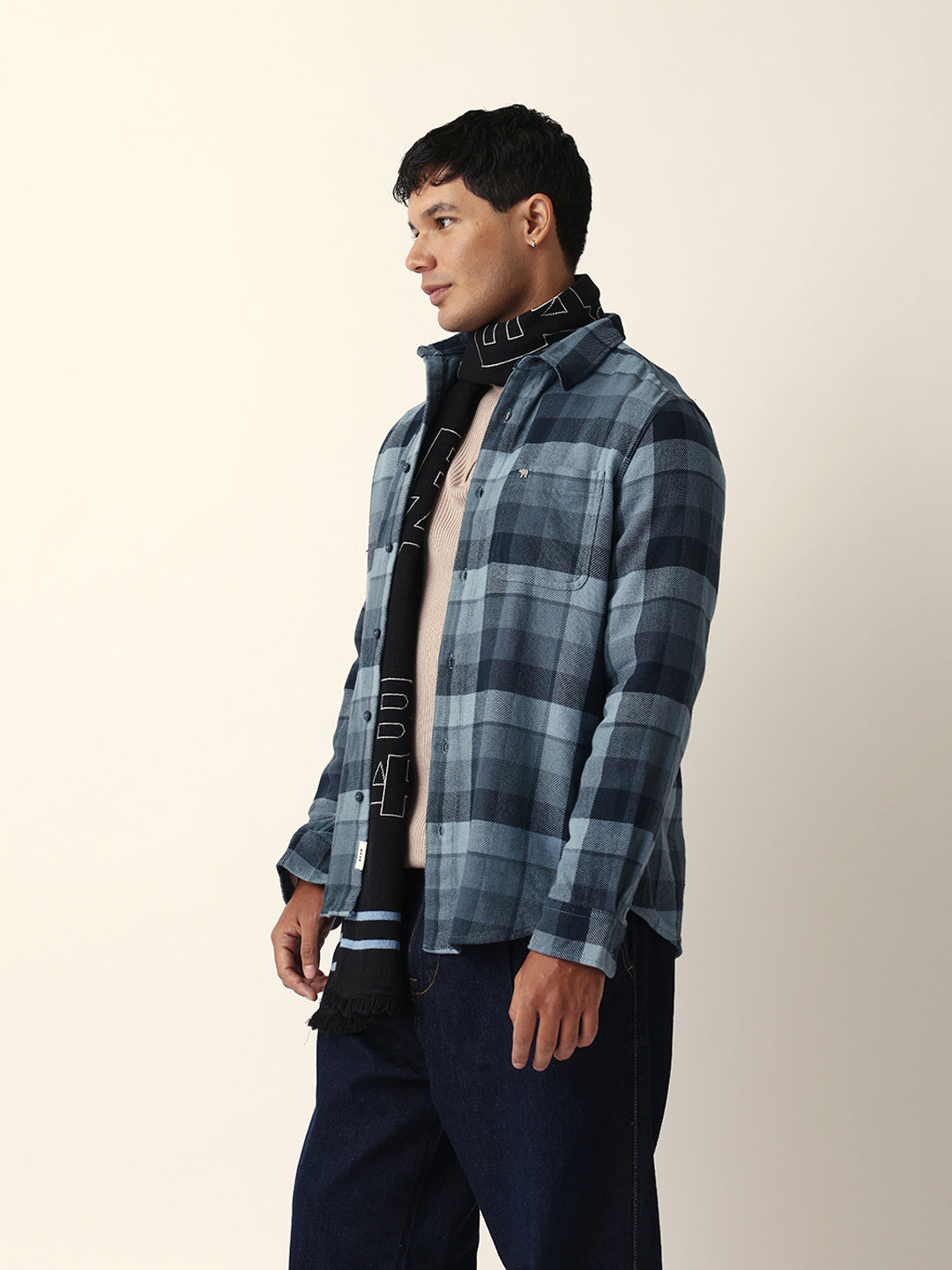 blue flannel checked regular fit casual shirt blue flannel checked regular fit casual shirt