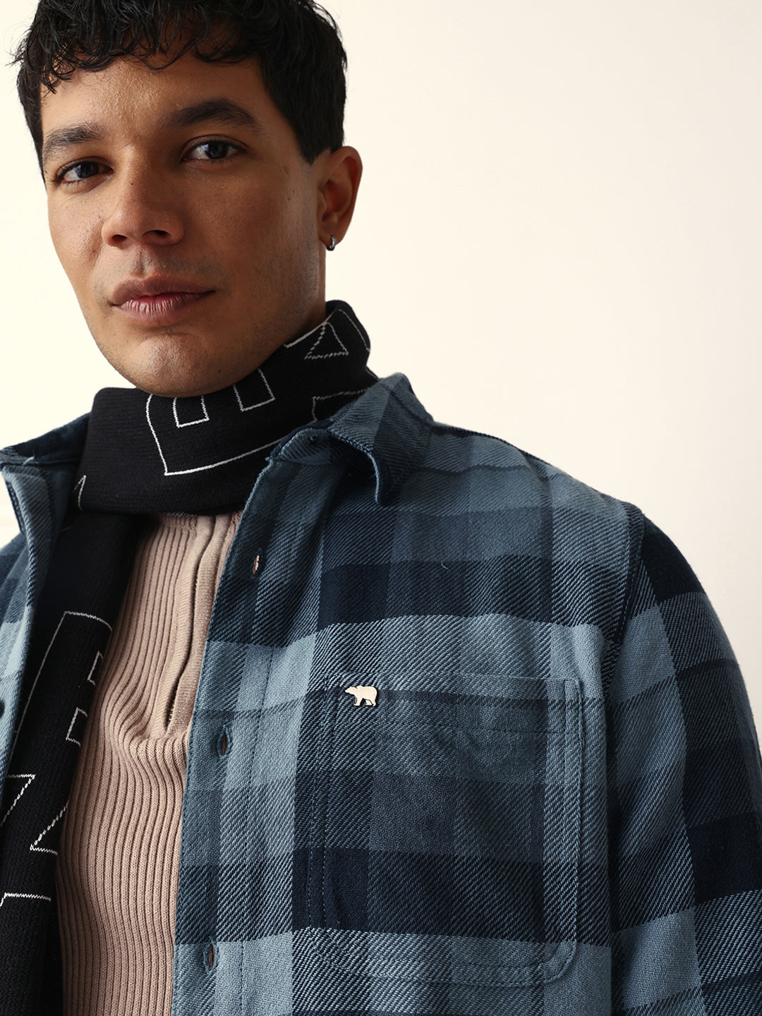 blue flannel checked regular fit casual shirt blue flannel checked regular fit casual shirt