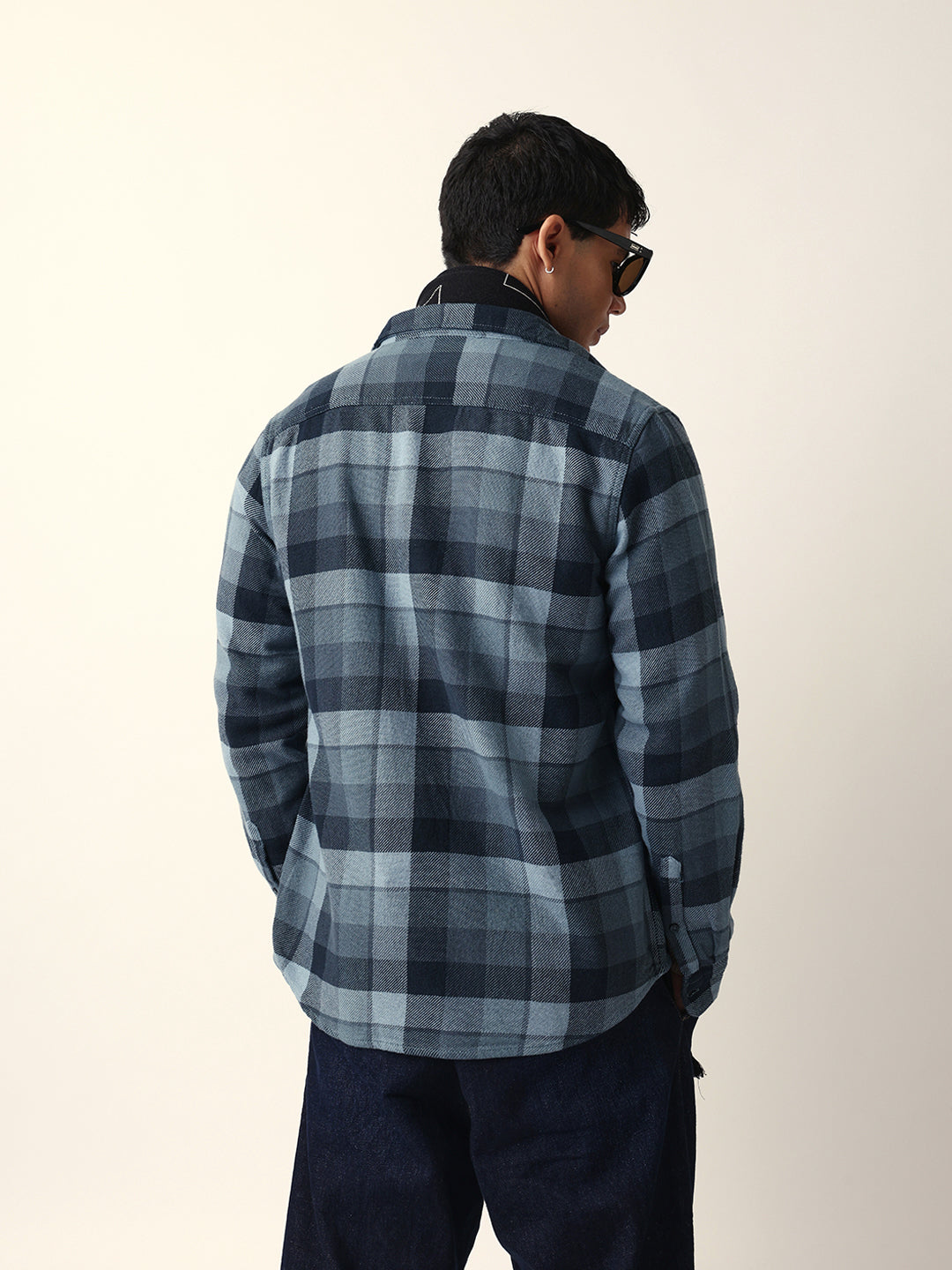 blue flannel checked regular fit casual shirt blue flannel checked regular fit casual shirt
