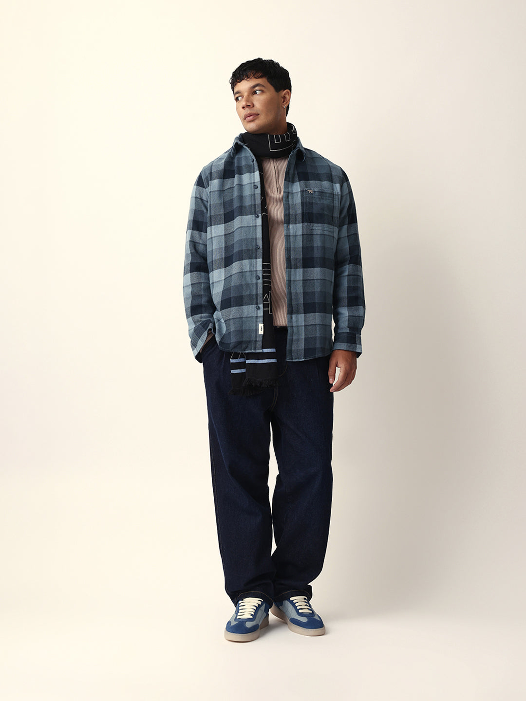 blue flannel checked regular fit casual shirt blue flannel checked regular fit casual shirt