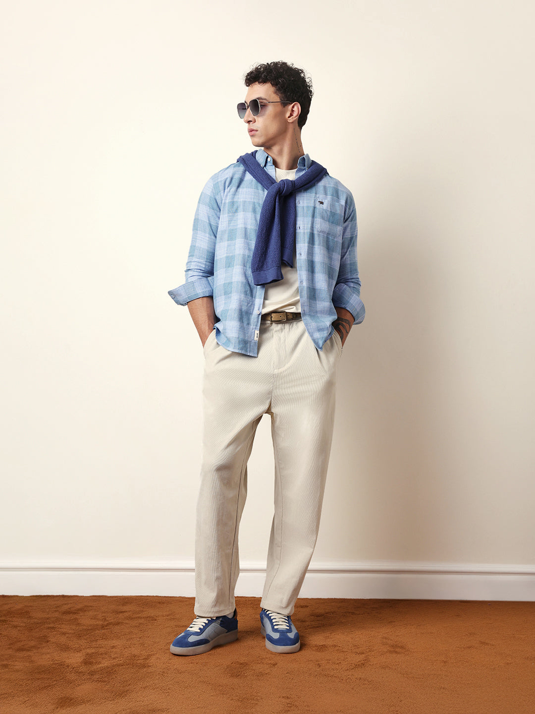 blue woven tartan checked slim fit casual shirt blue woven tartan checked slim fit casual shirt