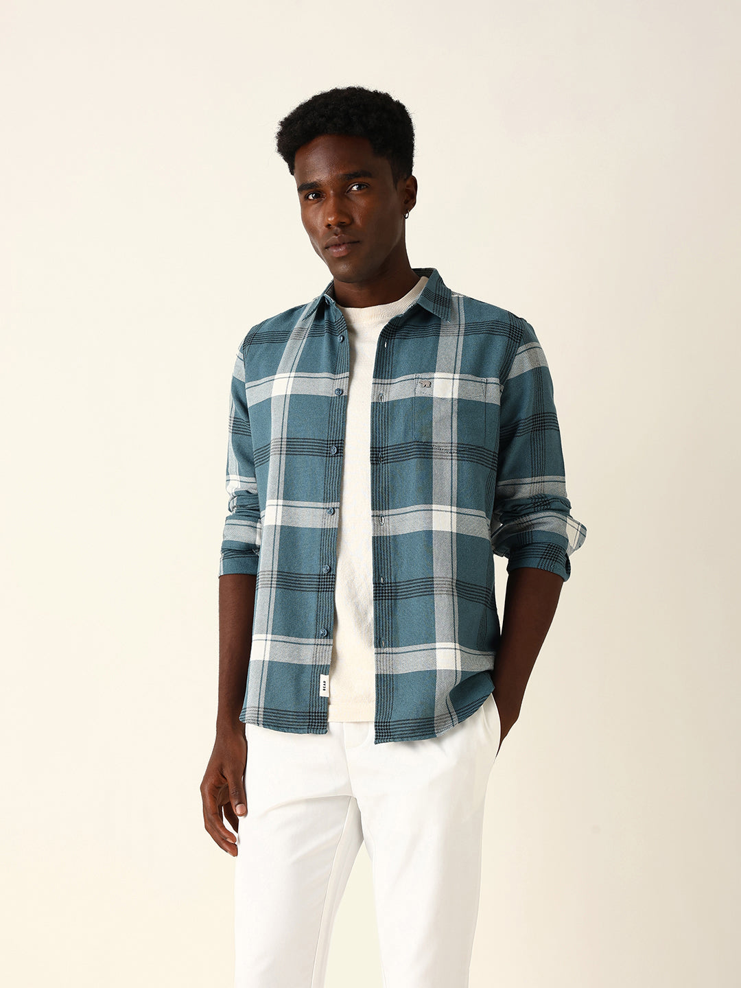 blue woven check slim fit casual shirt blue woven check slim fit casual shirt
