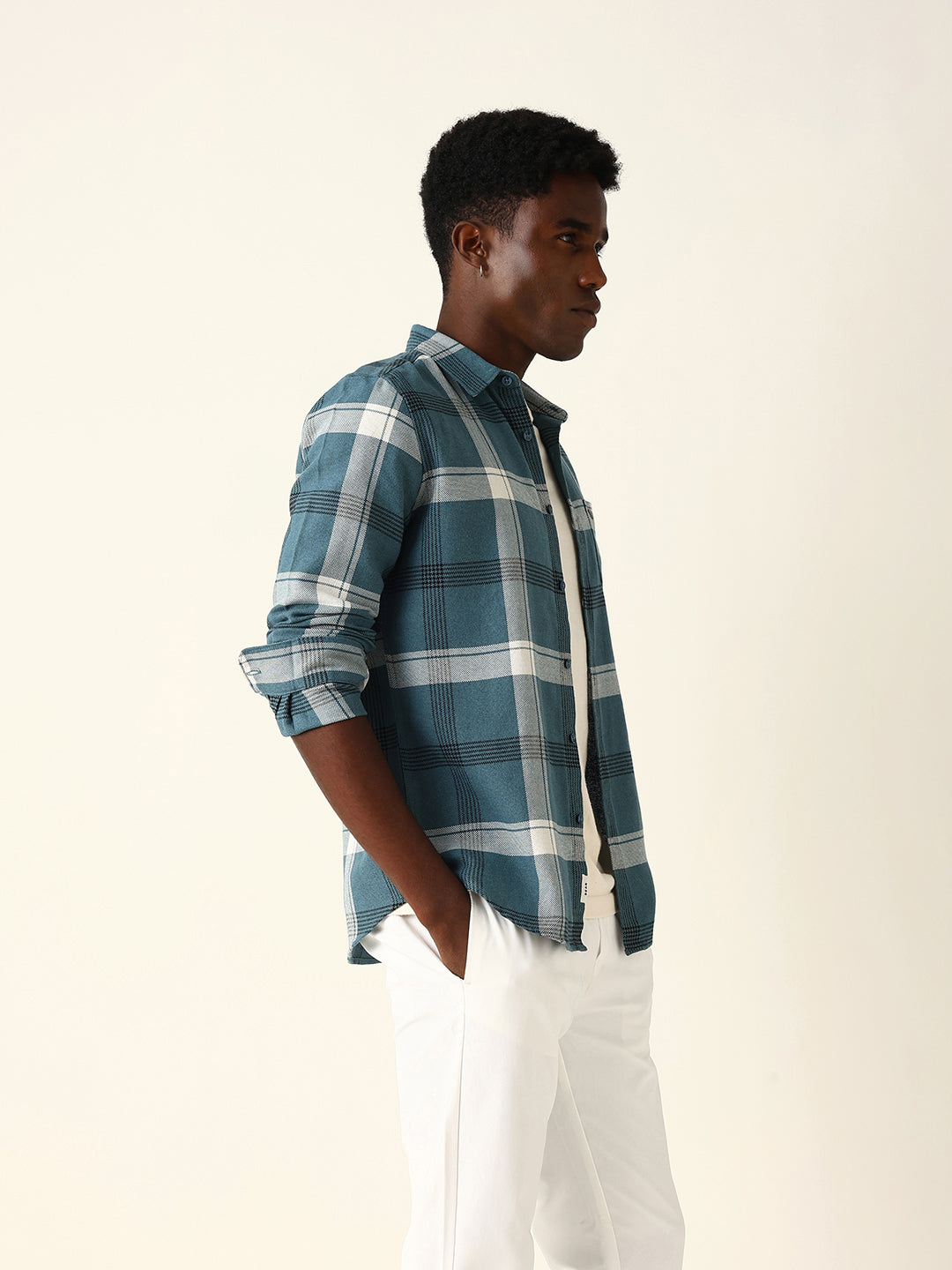 blue woven check slim fit casual shirt blue woven check slim fit casual shirt