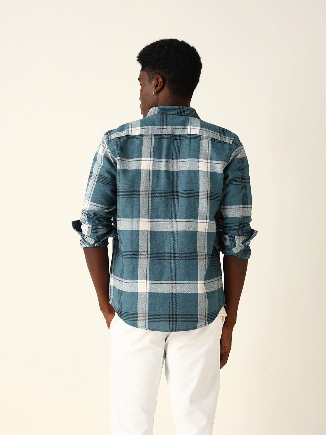 blue woven check slim fit casual shirt blue woven check slim fit casual shirt
