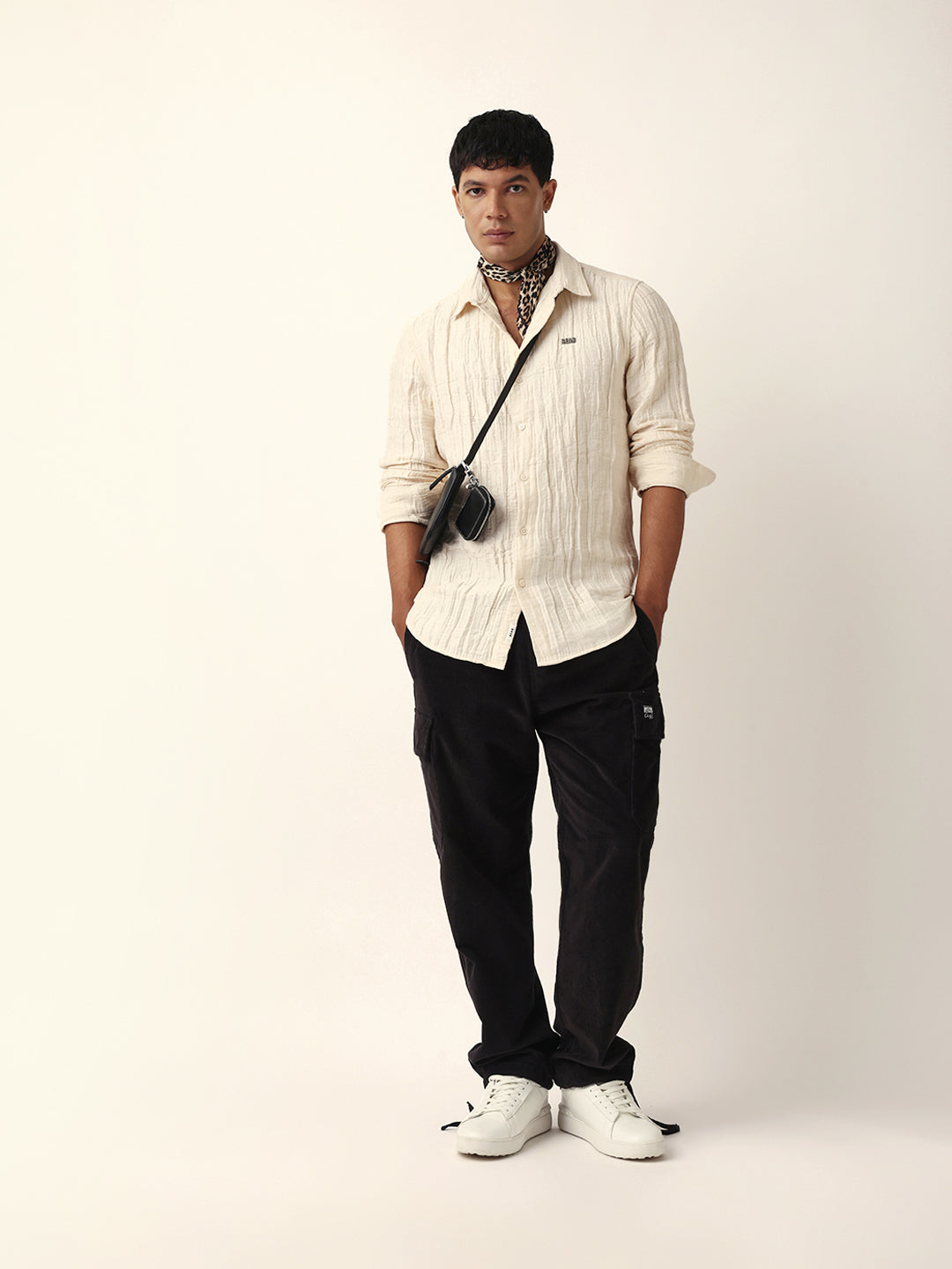 cream textured woven self design slim fit casual shirt cream textured woven self design slim fit casual shirt