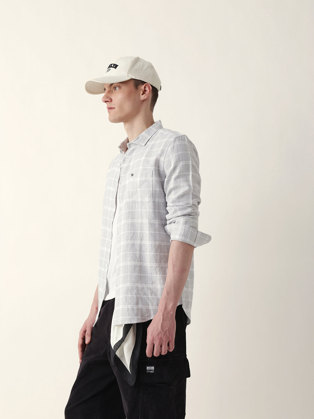 grey herringbone checked slim fit casual shirt grey herringbone checked slim fit casual shirt