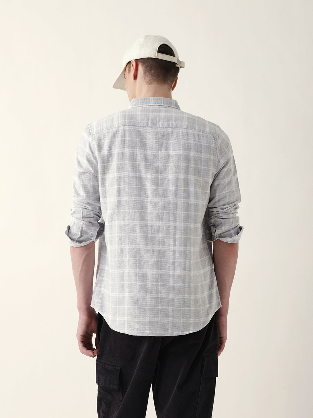 grey herringbone checked slim fit casual shirt grey herringbone checked slim fit casual shirt