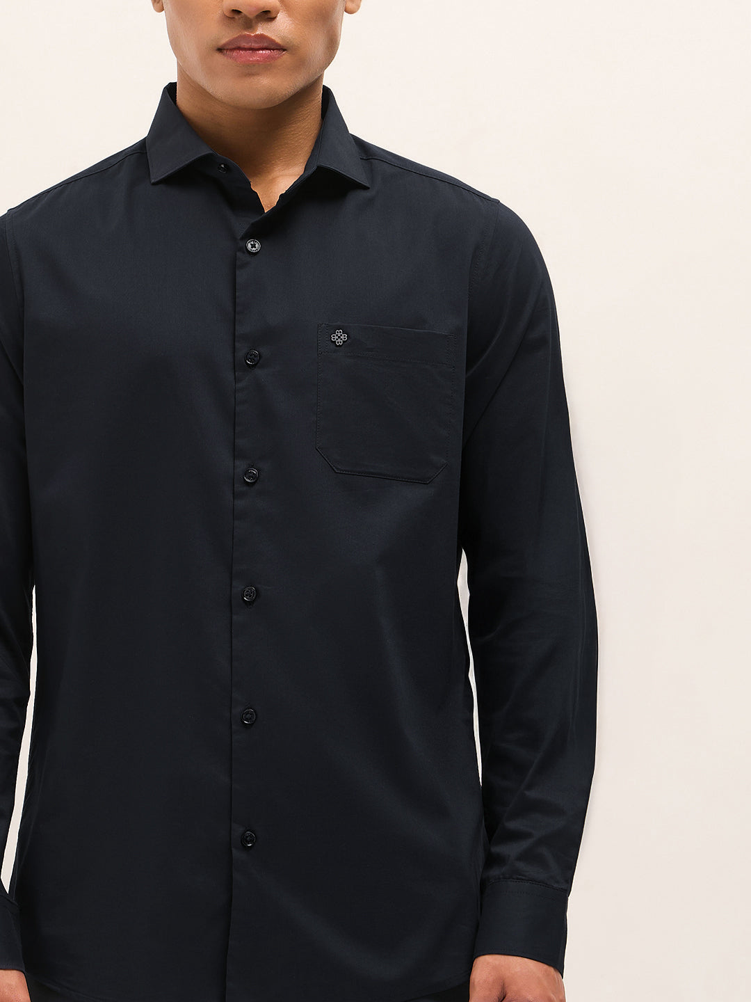 navy blue solid tailored fit formal shirt navy blue solid tailored fit formal shirt
