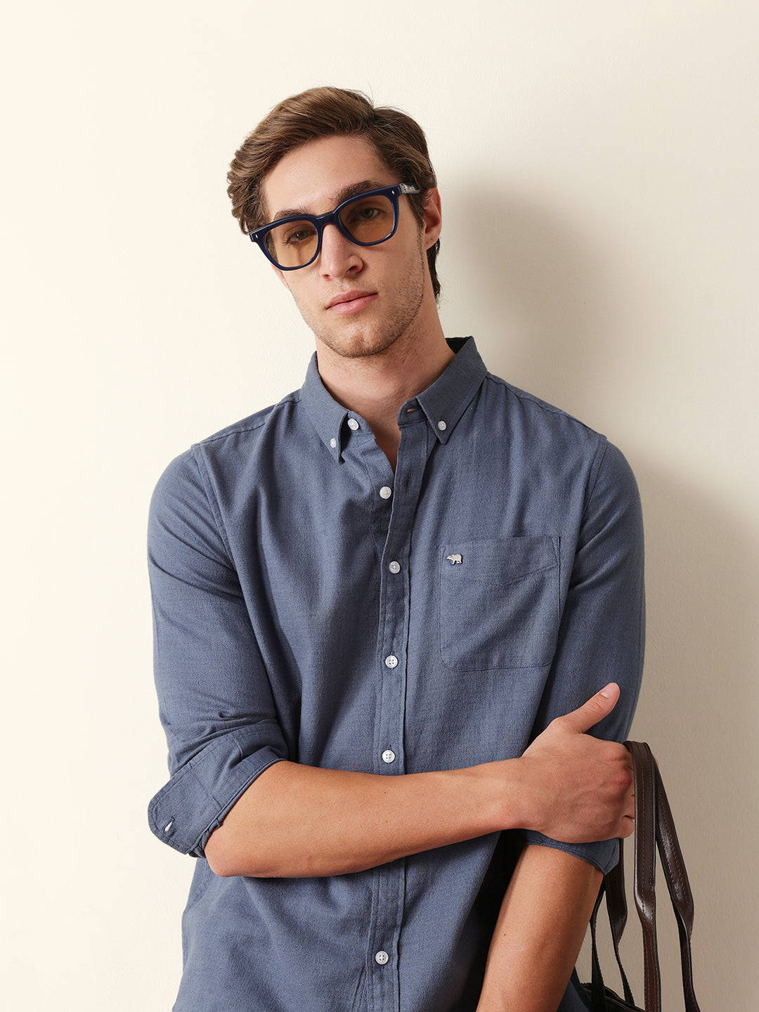 blue solid slim fit cotton casual shirt blue solid slim fit cotton casual shirt
