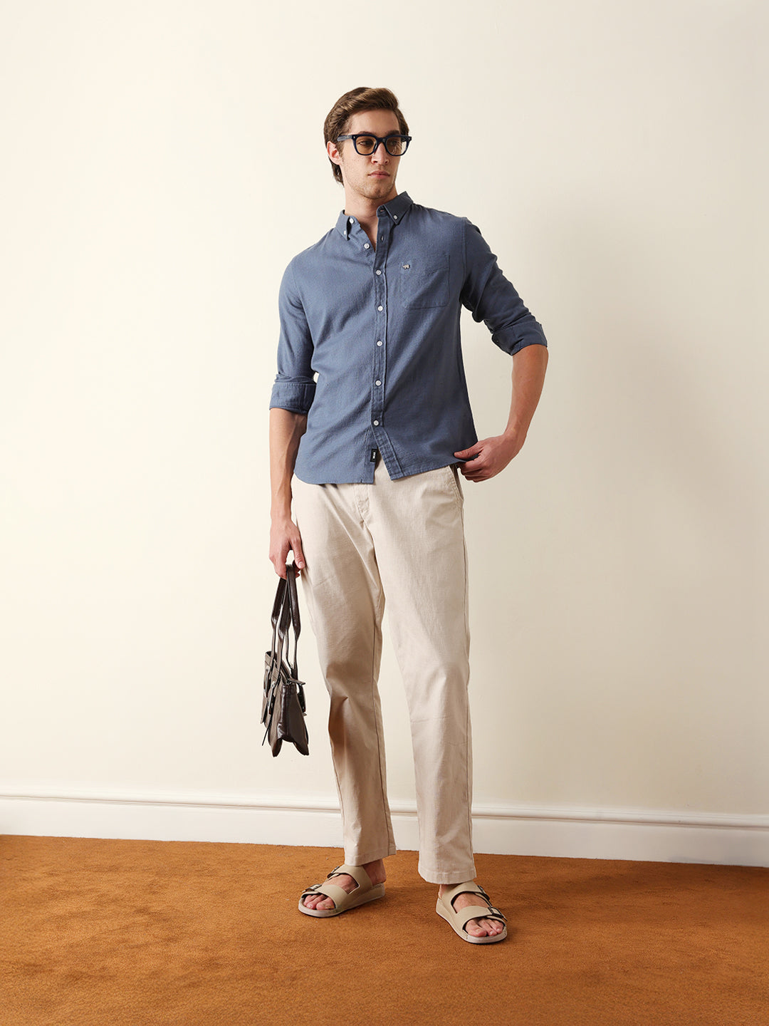 blue solid slim fit cotton casual shirt blue solid slim fit cotton casual shirt