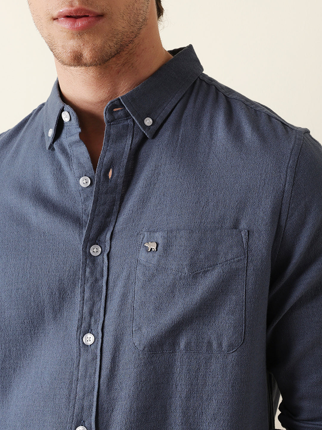 blue solid slim fit cotton casual shirt blue solid slim fit cotton casual shirt