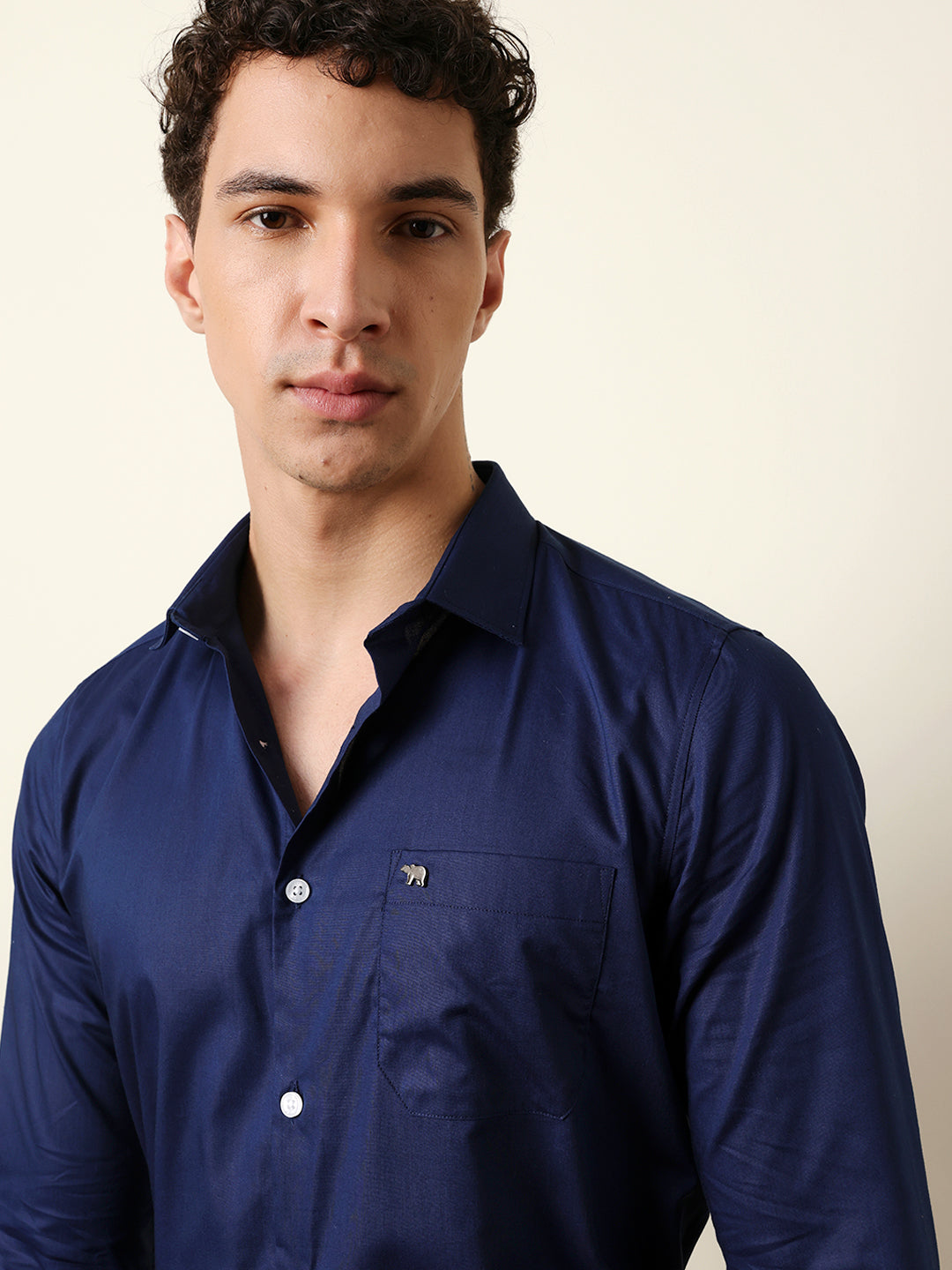 navy blue solid tailored fit formal shirt with french cuffs navy blue solid tailored fit formal shirt with french cuffs