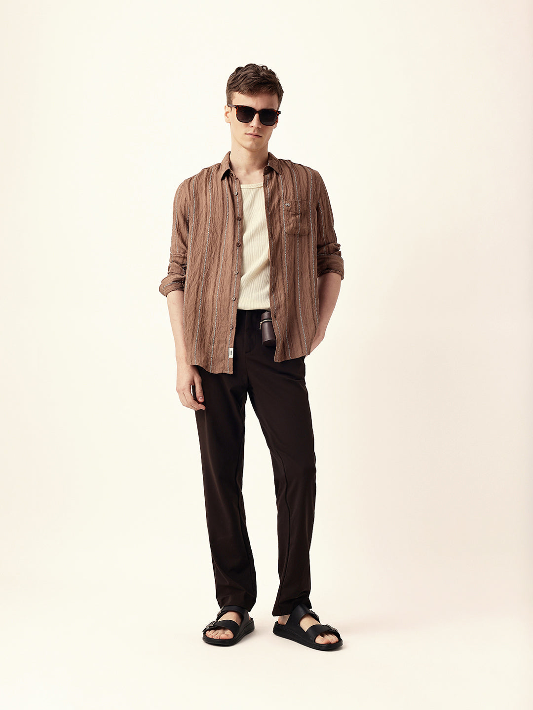 rust vertical seersucker pinstripe slim fit casual shirt rust vertical seersucker pinstripe slim fit casual shirt