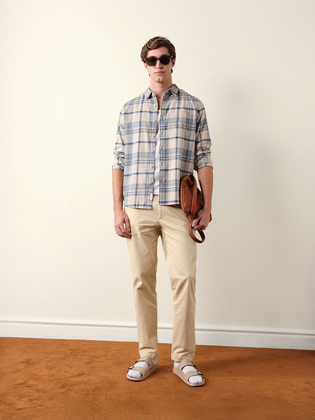 blue regular fit woven check flannel casual shirt blue regular fit woven check flannel casual shirt