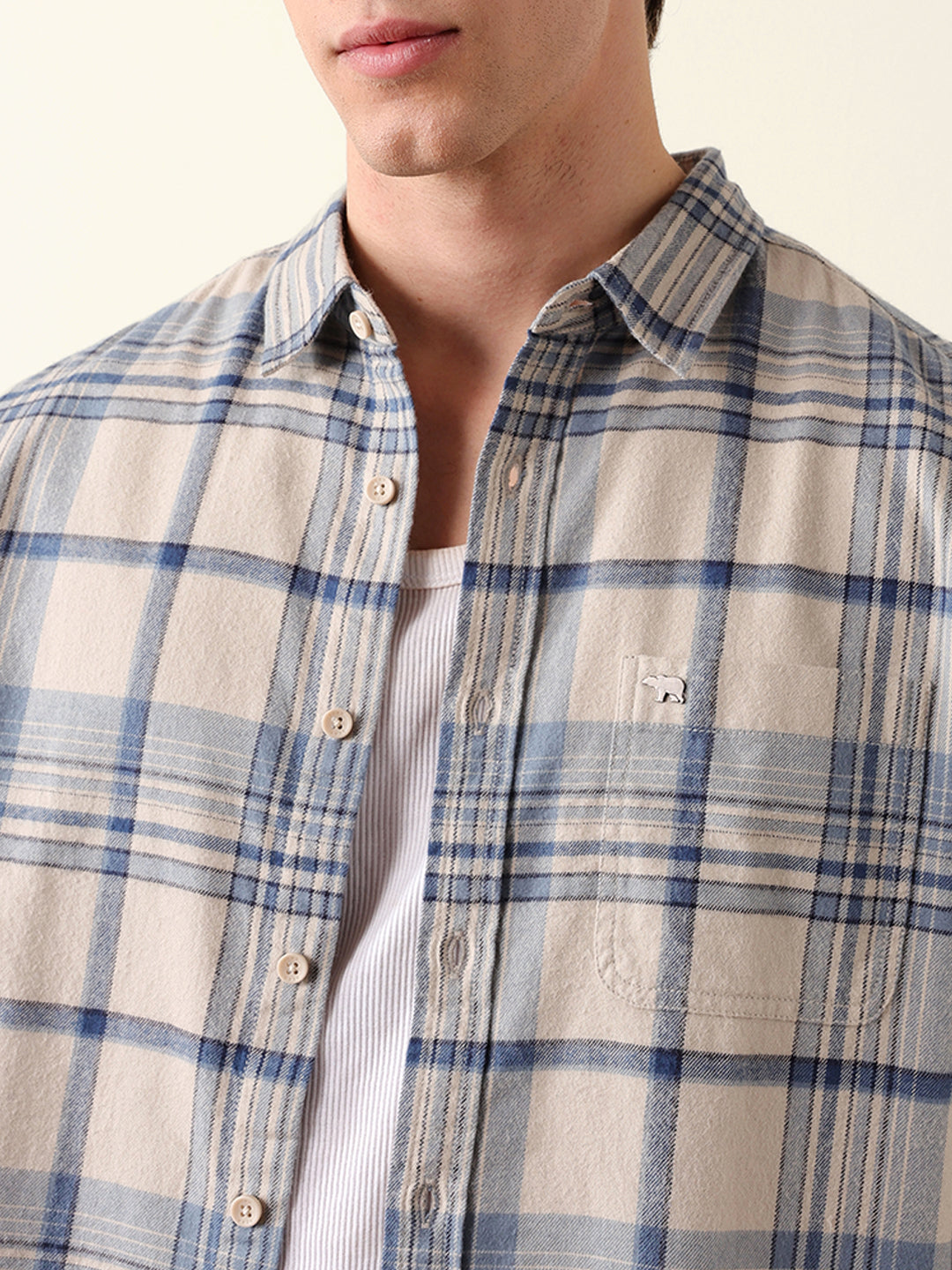blue regular fit woven check flannel casual shirt blue regular fit woven check flannel casual shirt