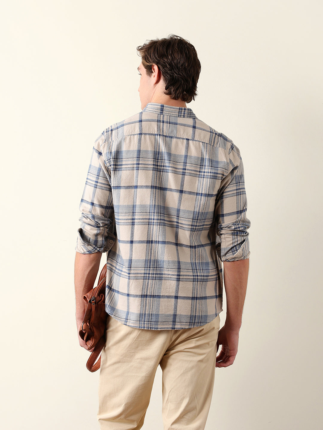 blue regular fit woven check flannel casual shirt blue regular fit woven check flannel casual shirt
