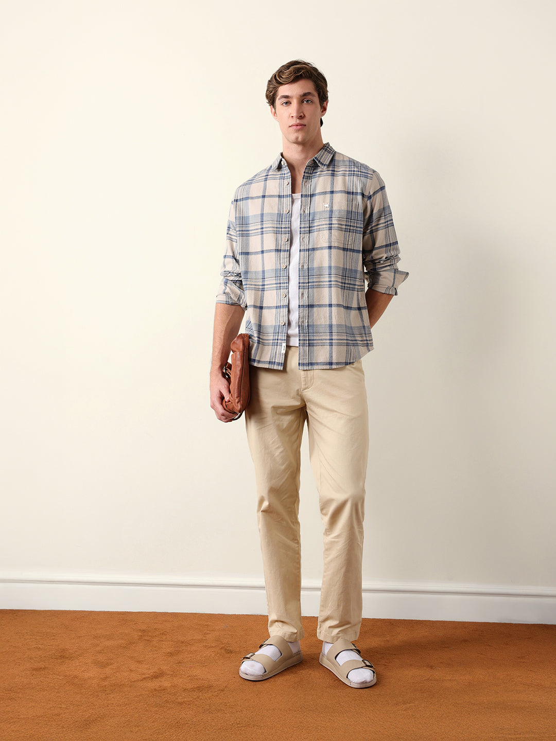 blue regular fit woven check flannel casual shirt blue regular fit woven check flannel casual shirt