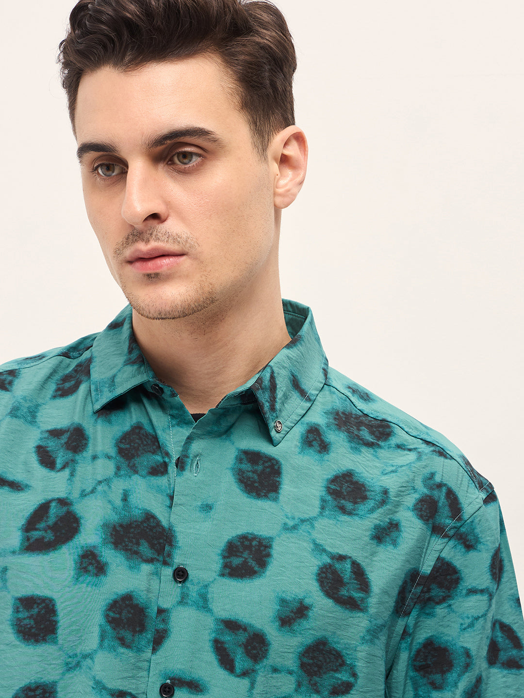 blue digital print relax fit casual shirt blue digital print relax fit casual shirt