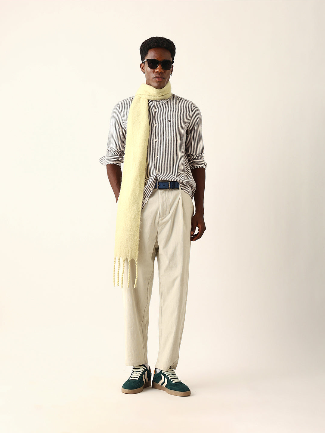 black & white vertical woven pinstriped slim fit casual shirt black & white vertical woven pinstriped slim fit casual shirt
