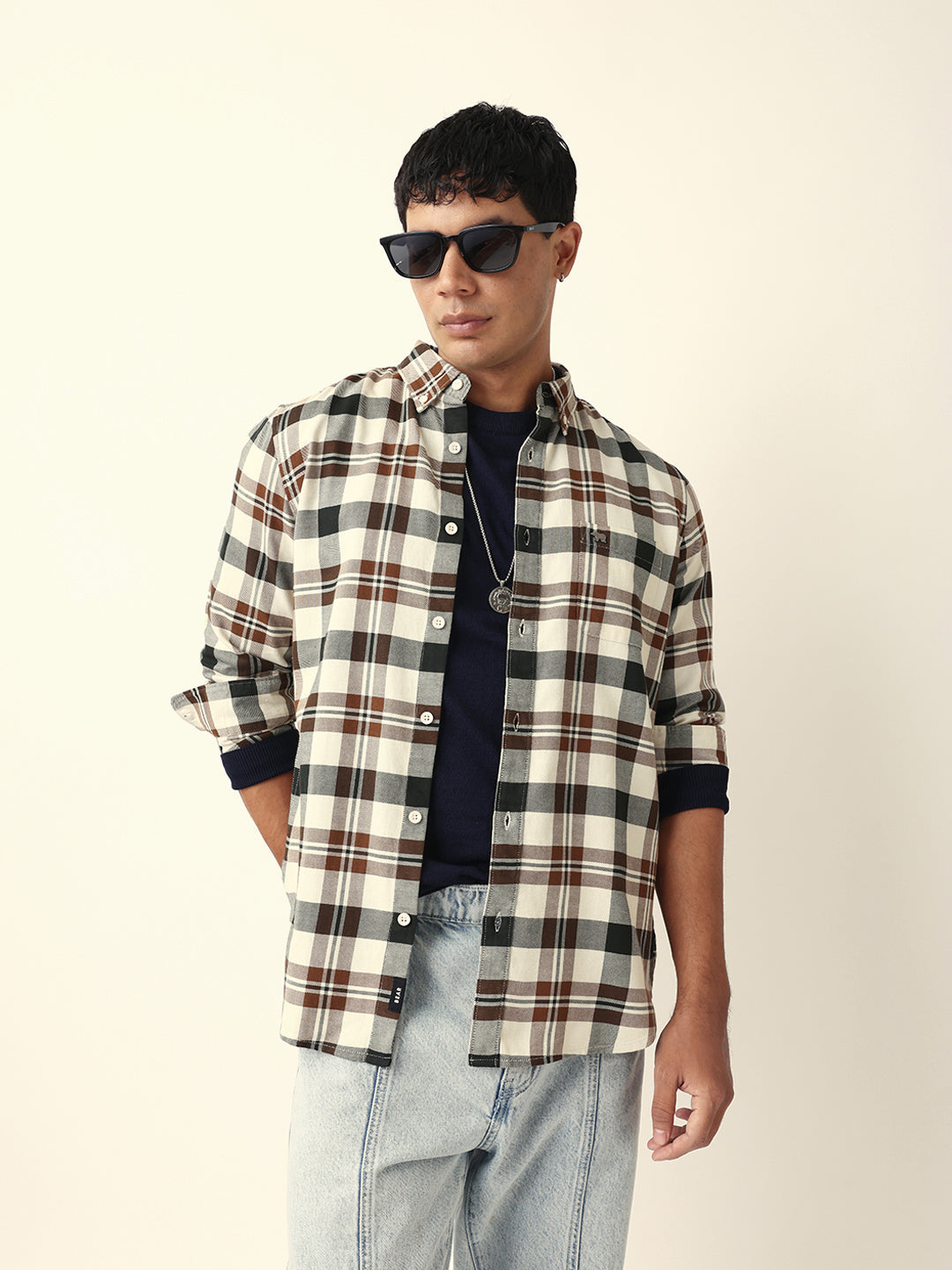 multicolor woven tartan checked slim fit casual shirt multicolor woven tartan checked slim fit casual shirt