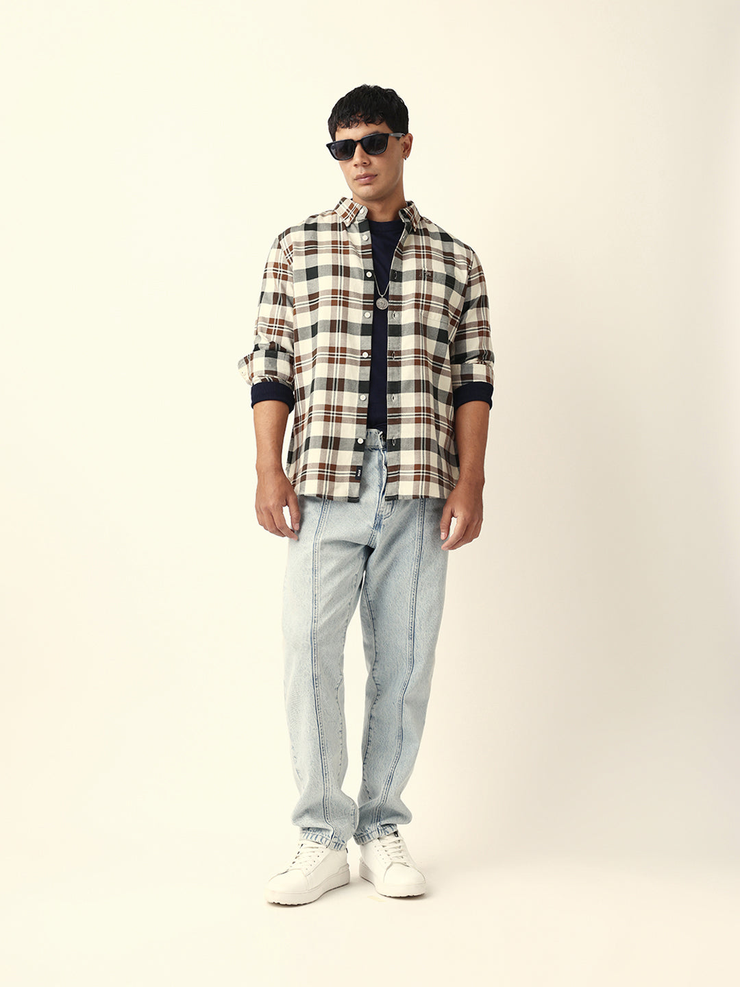 multicolor woven tartan checked slim fit casual shirt multicolor woven tartan checked slim fit casual shirt