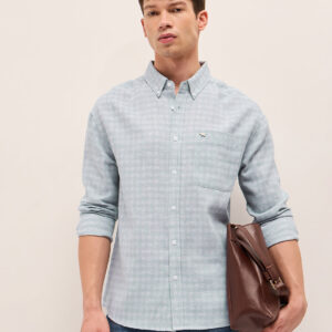 blue woven checks relaxed fit casual shirt