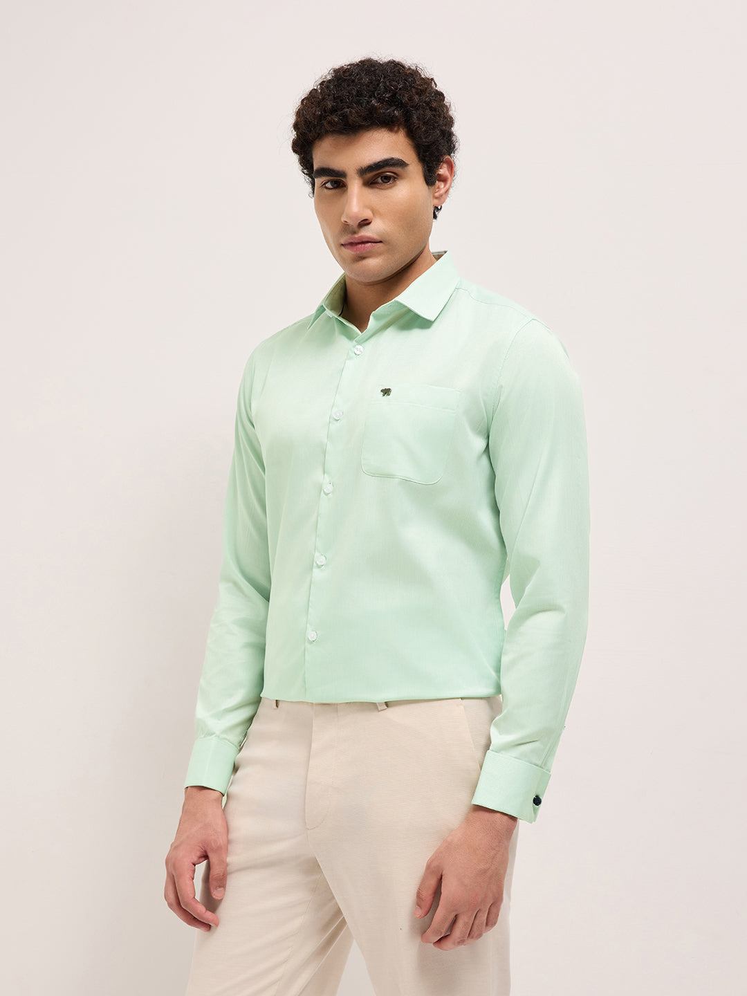 green woven micro check tailored fit formal shirt with french cuffs green woven micro check tailored fit formal shirt with french cuffs
