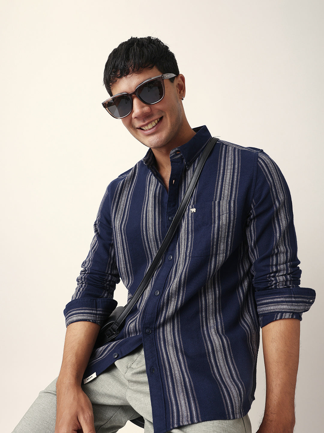 blue vertical woven stripe slim fit casual shirt blue vertical woven stripe slim fit casual shirt