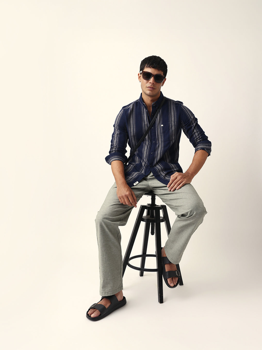 blue vertical woven stripe slim fit casual shirt blue vertical woven stripe slim fit casual shirt